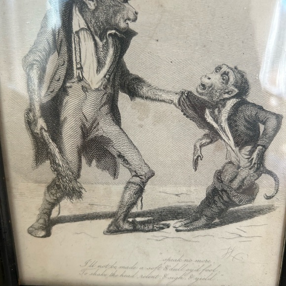 Antique Monkey engraving - Picture 2 of 3